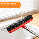 Cleaning brush with water being poured over it, with text 'Easy To Clean' above.